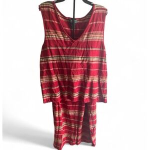 VTG 90s Ralph Lauren Women's Linen Knit Sleeveless Top/Maxi Skirt Set Western 3X